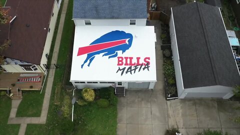 Bills Mafia roof on Lakeview house honors homeowner's late wife