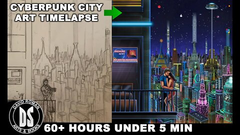 Cyberpunk City Painting Timelapse