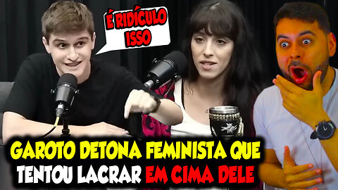 GAROTO DETONA FEMINISTA QUE TENTOU LACRAR EM CIMA DELE