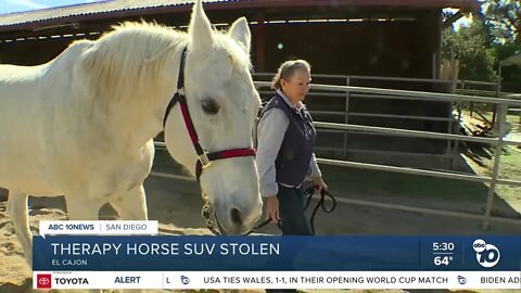 'I want to get it back': Woman's SUV used to haul therapy horse trailer stolen