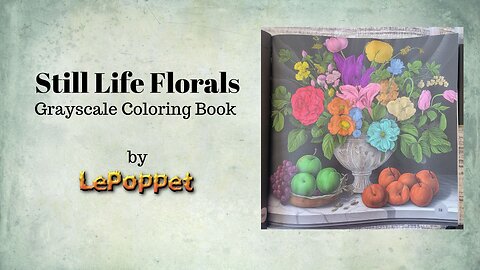 Still Life Florals Grayscale Coloring Book