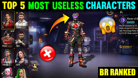 Free Fire Top 5 Useless Characters For Br Rank|Useless Characters For Br Rank|Bot Sanju