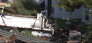 Semi truck roll over crash near Russell Road and US 95 southbound