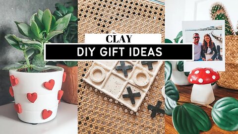DIY VALENTINES GIFT IDEAS | Air Dry Clay Mushroom and Board Gamre