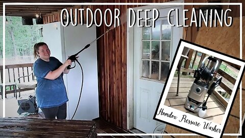 Post Pollen Porch DeeP Clean//SPeed Cleaning//Homdox Pressure Washer Review