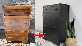 Vintage Waterfall Dresser Makeover | Furniture Restoration and Painting