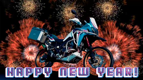 New Years Eve Land Shark - Africa Twin motovlogs - Particle Illusion fireworks