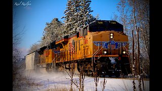 BNSF Baretable, Union Pacific and Minnesota Winter Snow - Hinckley Sub