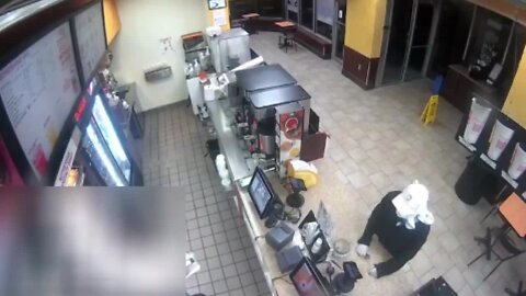 Man armed with box cutter caught on video robbing Gaithersburg Dunkin Donuts