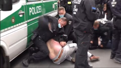 Berlin Police Attack, Assault Women, Peaceful Protesters, Punch Restrained Civilians 8-1-21