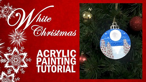 Starry White Christmas Ornament | Easy Acrylic Painting Tutorial