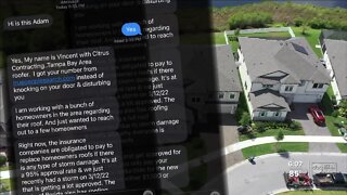 Florida roofing company encourages homeowner to make insurance claim for storm damage via text