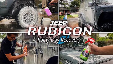 Jeep Rubicon | Rainy Day Recovery | A Beautiful Jeep Getting Dialed-In! The GLOSS From Ceramic WAX!!