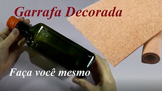 DIY - GARRAFA DECORADA COM CORTIÇA - @lucibuzo