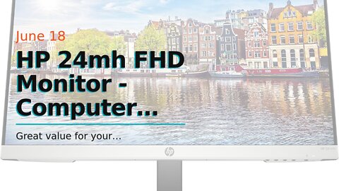 HP 24mh FHD Monitor - Computer Monitor with 23.8-Inch IPS Display (1080p) - Built-In Speakers a...