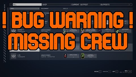 Starfield Bug Warning 1: Missing Crew