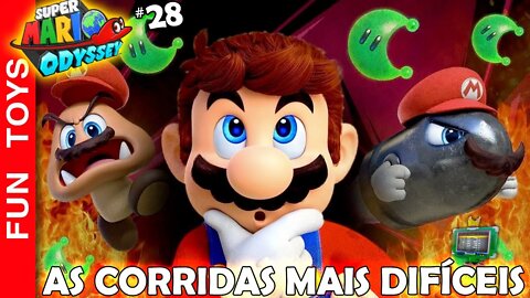 🔴 Super Mario Odyssey #28 - Deixamos as corridas MAIS DIFÍCEIS para a parte FINAL!!! Parte 3/3 🏃🌙