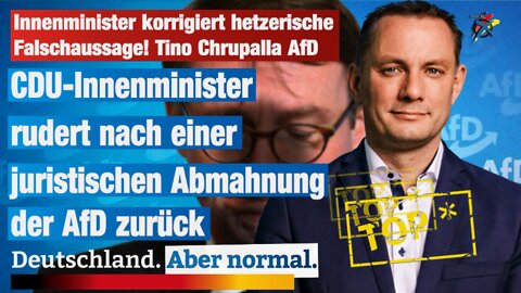 Innenminister korrigiert hetzerische Falschaussage! Tino Chrupalla AfD