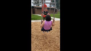Momma and baby swinging. #mom #baby #family #park #fun