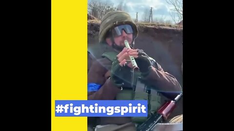 Nothing adds to the battle spirit like our Ukrainian song! Yes, accompanied by the flute!