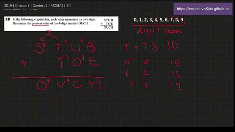 Math Olympiad for Elementary | 2019 | Division E | Contest 2 | MOEMS | 2E