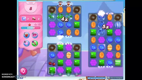 Candy Crush Level 1836 Audio Talkthrough, 1 Star 0 Boosters