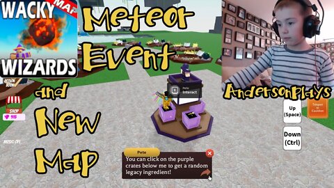AndersonPlays Roblox Wacky Wizards 🌠NEW MAP Update - Meteor Event and Legacy Ingredients
