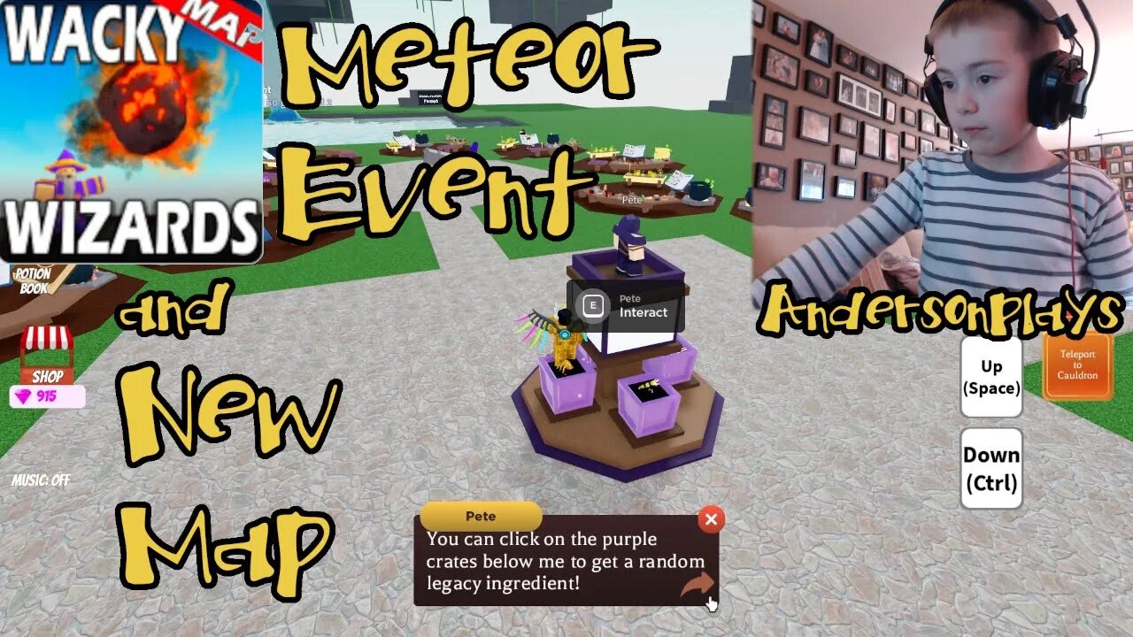 AndersonPlays Roblox Wacky Wizards 🌠NEW MAP Update - Meteor Event and  Legacy Ingredients