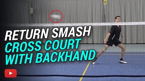 Badminton Tips and Tricks - Return a Smash Cross Court with a Backhand featuring Camilo Borst