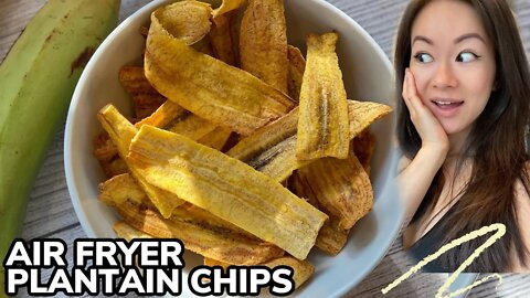 🍌 Air Fryer Plantain Chips in 7 Minutes (Tostones) | Crispy Healthy Snack Recipe | Rack of Lam