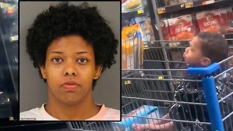 Mother Filmed With A Naked, Shivering Child In Her Shopping Cart Arrested…Compares Herself To Christ