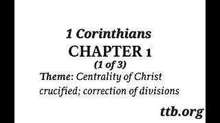 1 Corinthians Chapter 1 (Bible Study) (1 of 3)