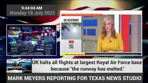UK halts all flights at largest Royal Air Force base because "the runway has melted."