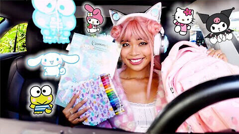 SANRIO HUNTING BUT ONLY FOR SCHOOL SUPPLIES! Shop with me! #sanrio #backtoschool #shopwithme