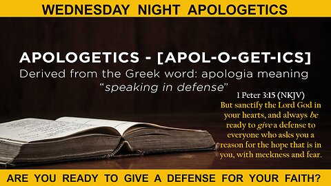 "Live""Apologetics Pt. 2" Pastor Greg Blanc 1 Peter 3:15