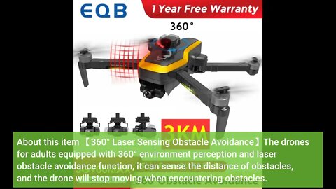 EQB Camera Drone with 3 Axis Gimbal Professional 4K HD GPS WiFi FPV RC 3KM Quadcopter Remote