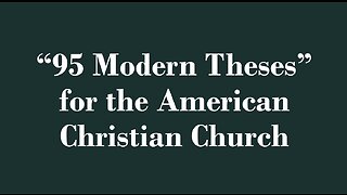 "95 Modern Theses" for the American Christian Church | Dear Pastor or RELIGIOUS ELITE of Today