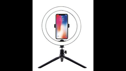 LED ring light for selfies with phone holder