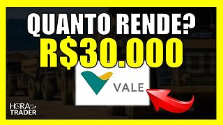 Dividendos VALE: Quanto rende R$30.000,00 investidos em VALE (VALE3)?