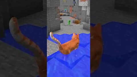 MINECRAFT: ATHOS VIROU UM GATO PRA ASSUSTAR OS MINA #shorts