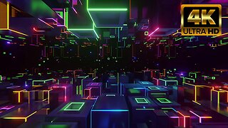 Colorful Neon Shapes Tunnel – 1HR LOOP 4K 60FPS