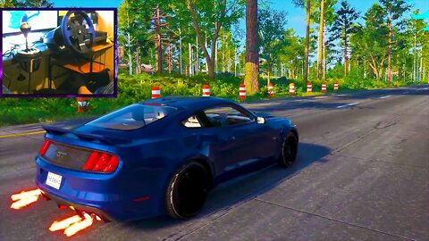 Ford Mustang GT SPEEDING on the Highway | The Crew 2 | Thrustmaster T150 Pro + TH8A Shifter
