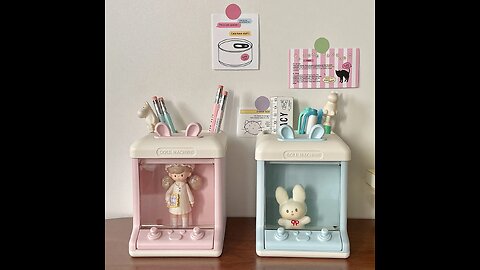 Creative House Shape Doll Storage Box & Pen Holder Multifunctional Desktop Organizer