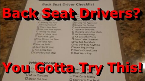How to Fix Back Seat Drivers! TRY THIS!