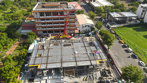 Construction of Temple Extension Building, episode 1 🇹🇼 (2022-07) {aerial}