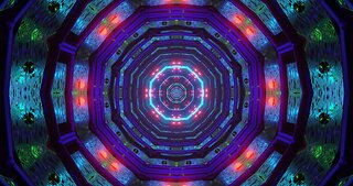 Abstract Green Blue Neon Tunnel: 4K Live Wallpaper - Great for Psychedelic Trips