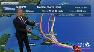 Tropical Storm Fiona, 5 p.m. on Sept. 16, 2022