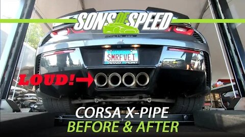 Corsa X-Pipe for C7 Corvette Before & After | Sons of Speed