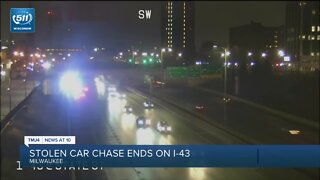 Milwaukee police pursuit with reckless driver in stolen car ends on freeway