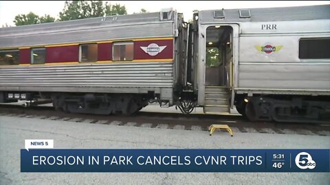 Erosion means cancelled trips for the Cuyahoga Valley Scenic Railroad